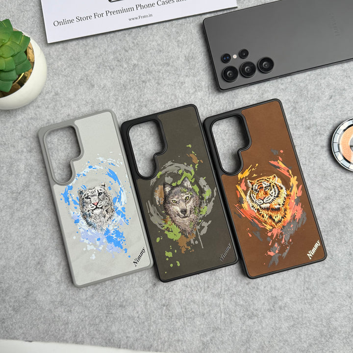 Samsung Galaxy S25 Ultra Wild Animal 3D Embroidery MagSafe Case