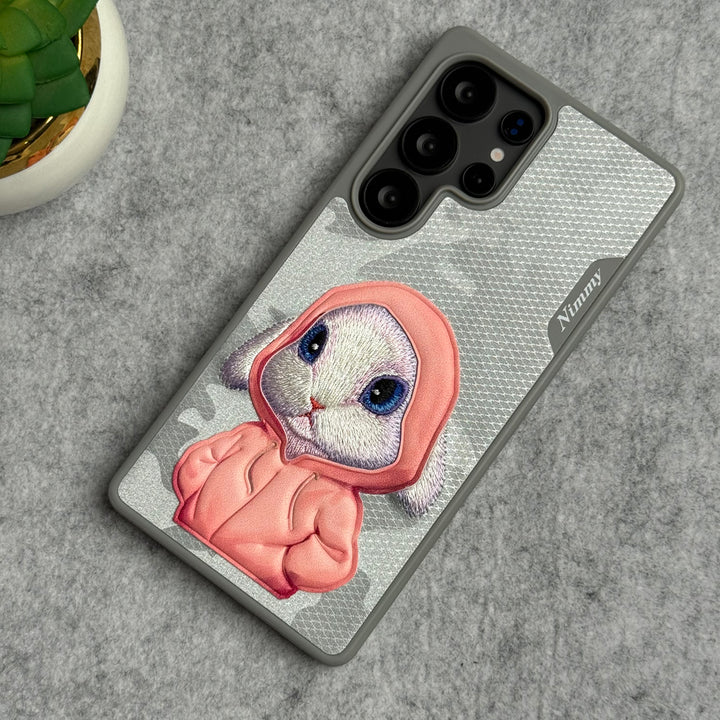 Samsung Galaxy S25 Ultra 3D Embroidery Bunny Case (Gray)