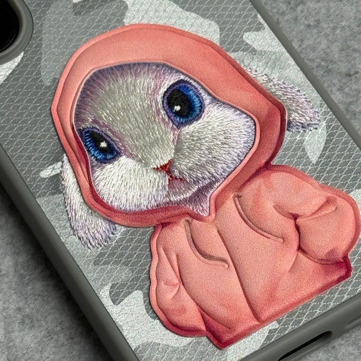 Samsung Galaxy S25 Ultra 3D Embroidery Bunny Case (Gray)