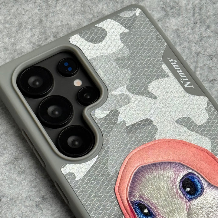 Samsung Galaxy S25 Ultra 3D Embroidery Bunny Case (Gray)