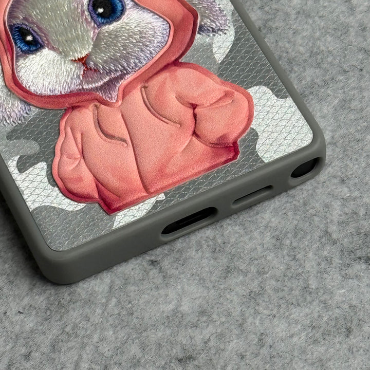 Samsung Galaxy S25 Ultra 3D Embroidery Bunny Case (Gray)