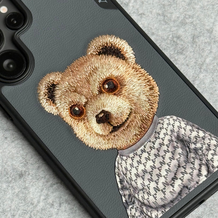 Samsung Galaxy S25 Ultra 3D Embroidery Teddy Case (Black)