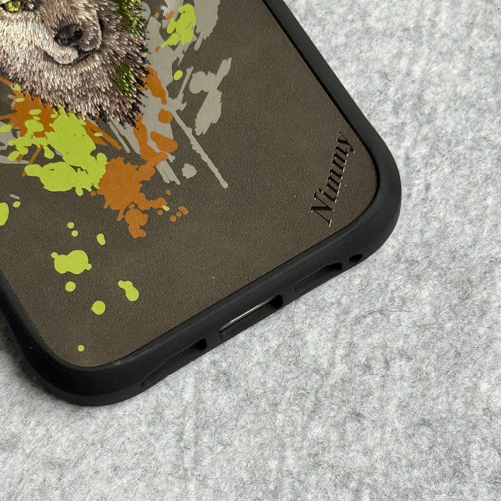iPhone 16 Pro Max / iPhone 16 Pro Wild Animal 3D Embroidery Wolf Face MagSafe Case