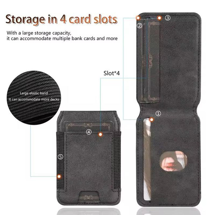 Galaxy Z Fold 7 Magnetic PU Leather Flip Kickstand Credit Wallet Card Holder Slots Covers