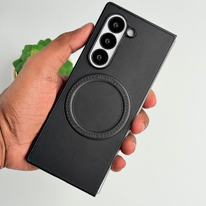 Samsung Galaxy Z Fold 5 PU Leather Strong Magnetic Ring Cover