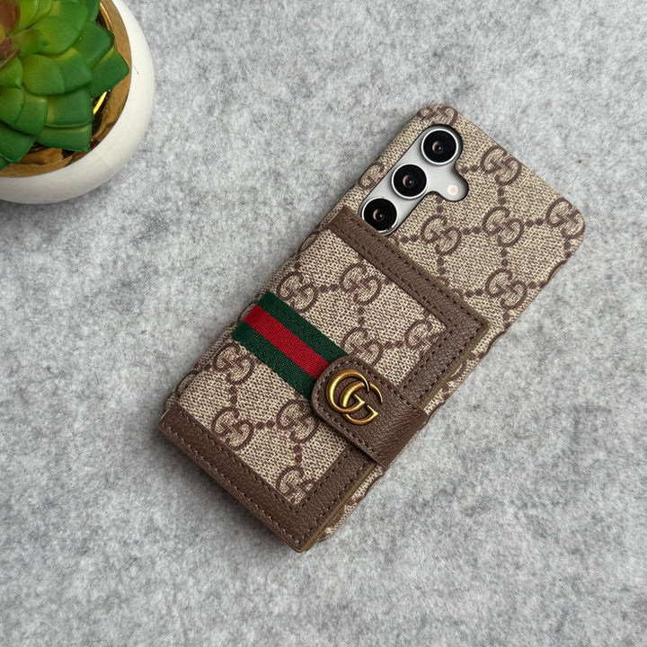 Samsung Galaxy S24 FE Luxury Brand GG Wallet Case Cover
