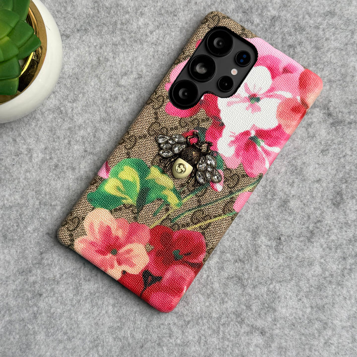 Samsung Galaxy S25 Ultra Luxury GG 3D BEE Flower Design Case Cover
