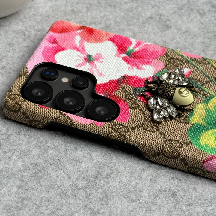 Samsung Galaxy S25 Ultra Luxury GG 3D BEE Flower Design Case Cover