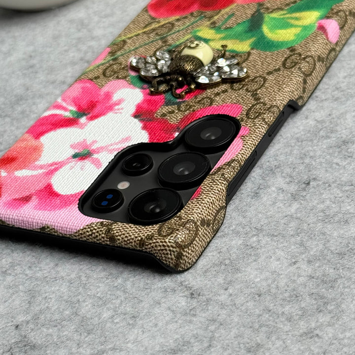 Samsung Galaxy S25 Ultra Luxury GG 3D BEE Flower Design Case Cover