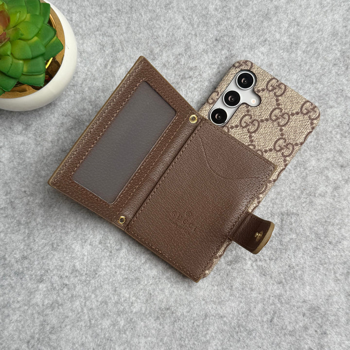 Samsung Galaxy S24 FE Luxury Brand GG Wallet Case Cover