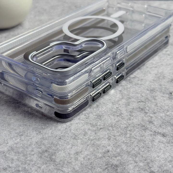 Samsung Galaxy S24 Ultra Transparent MagSafe Cover With Metal Camera Bump Kick Stand