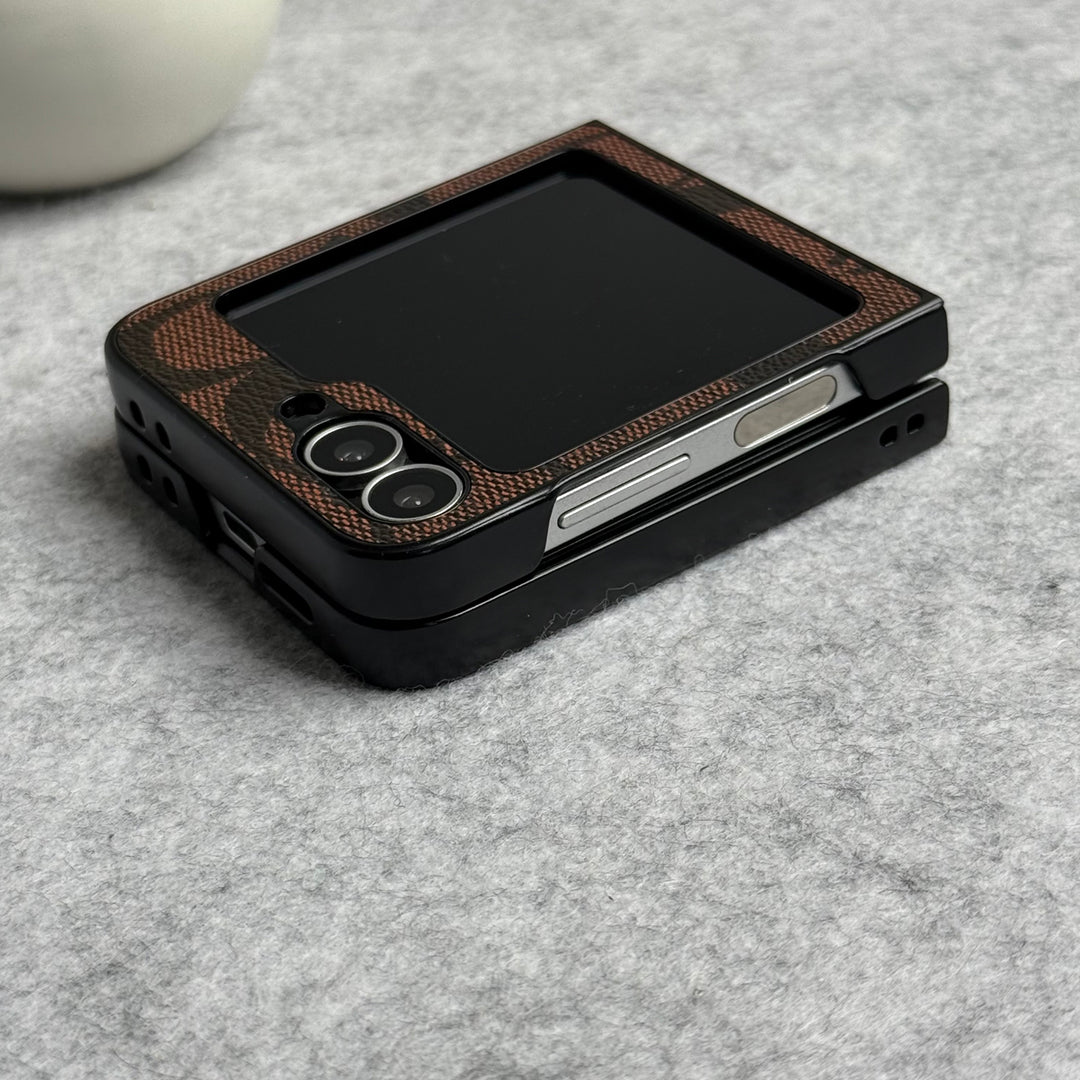 Samsung Galaxy Z Flip 6 Luxury CC Brand PU Leather Design Case Cover