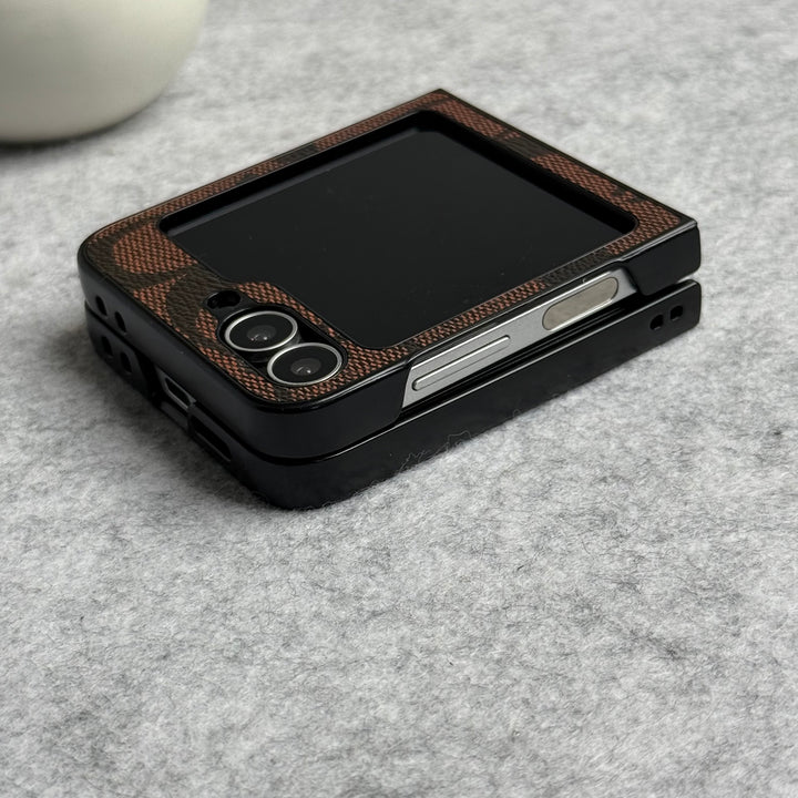 Samsung Galaxy Z Flip 6 Luxury CC Brand PU Leather Design Case Cover