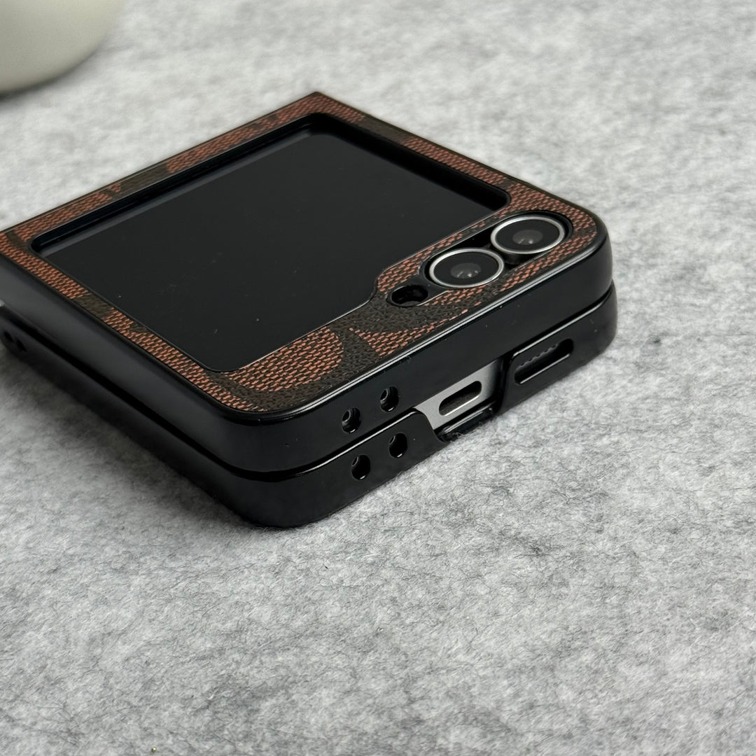 Samsung Galaxy Z Flip 6 Luxury CC Brand PU Leather Design Case Cover