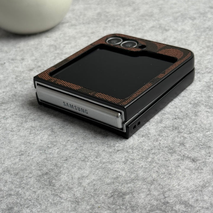 Samsung Galaxy Z Flip 6 Luxury CC Brand PU Leather Design Case Cover