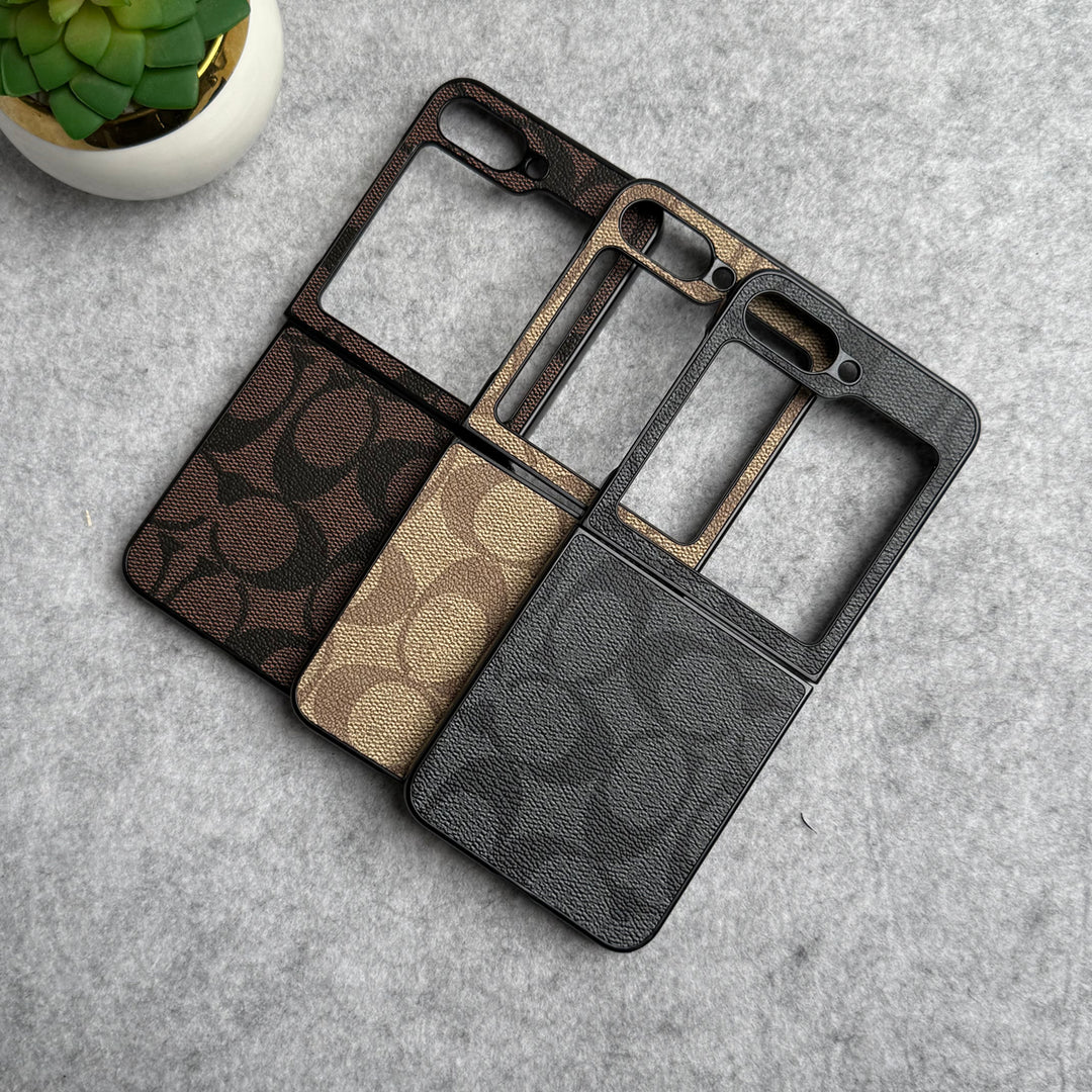 Samsung Galaxy Z Flip 6 Luxury CC Brand PU Leather Design Case Cover