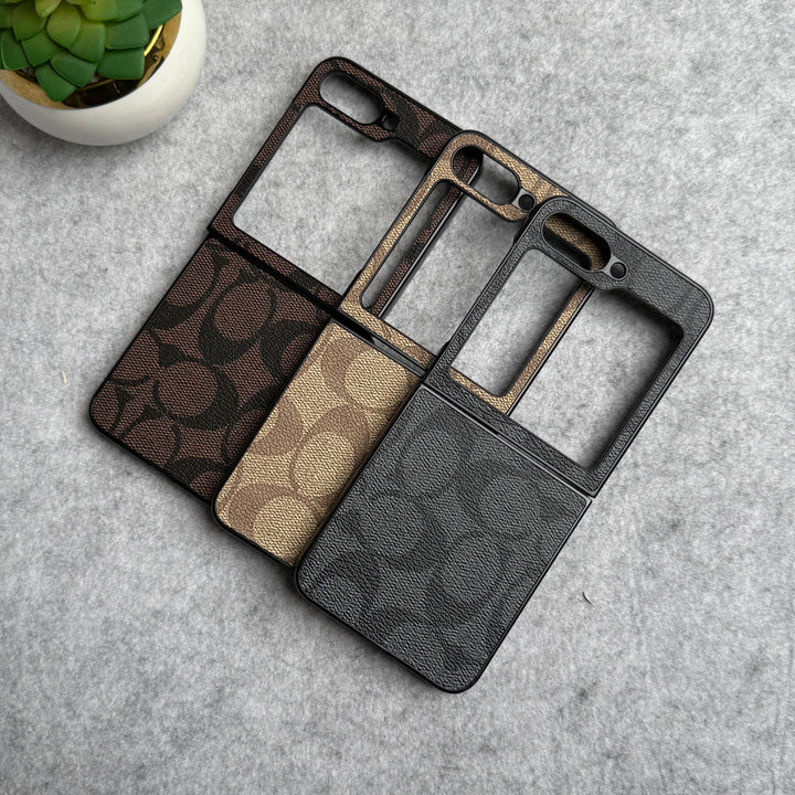 Samsung Galaxy Z Flip 6 Luxury CC Brand PU Leather Design Case Cover