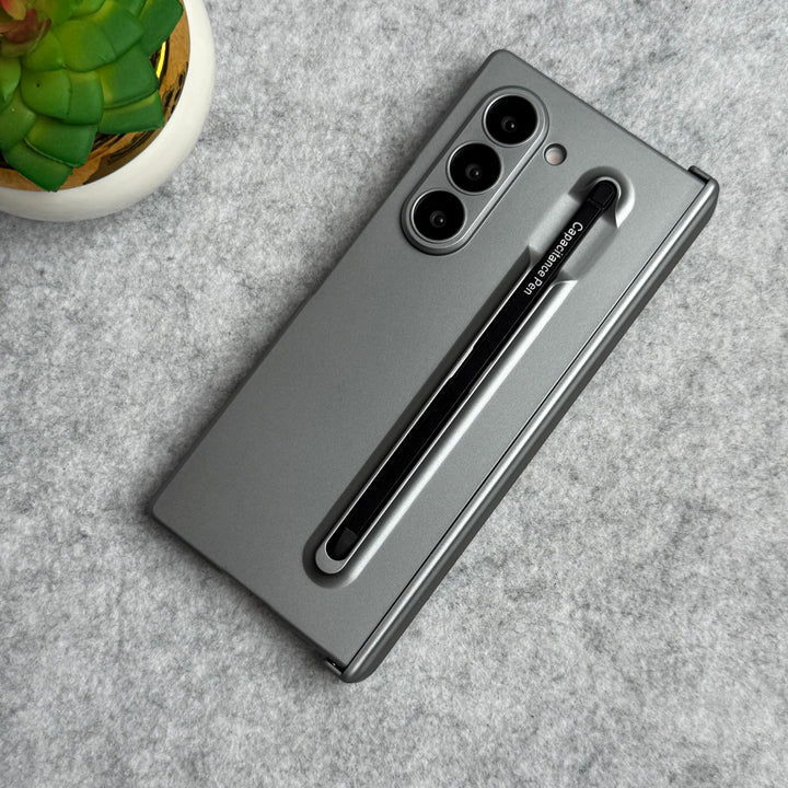 Samsung Galaxy Z Fold 6 Metal S-Pen front Glass Protection Hinge Case Folding Cover