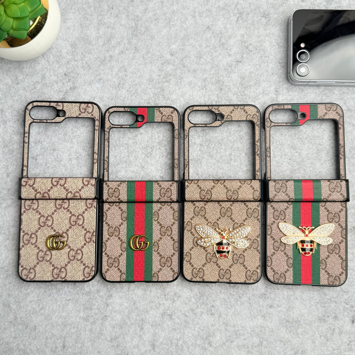 Samsung Galaxy Z Flip 6 Premium GG PU Leather Hinge Protection Case Cover