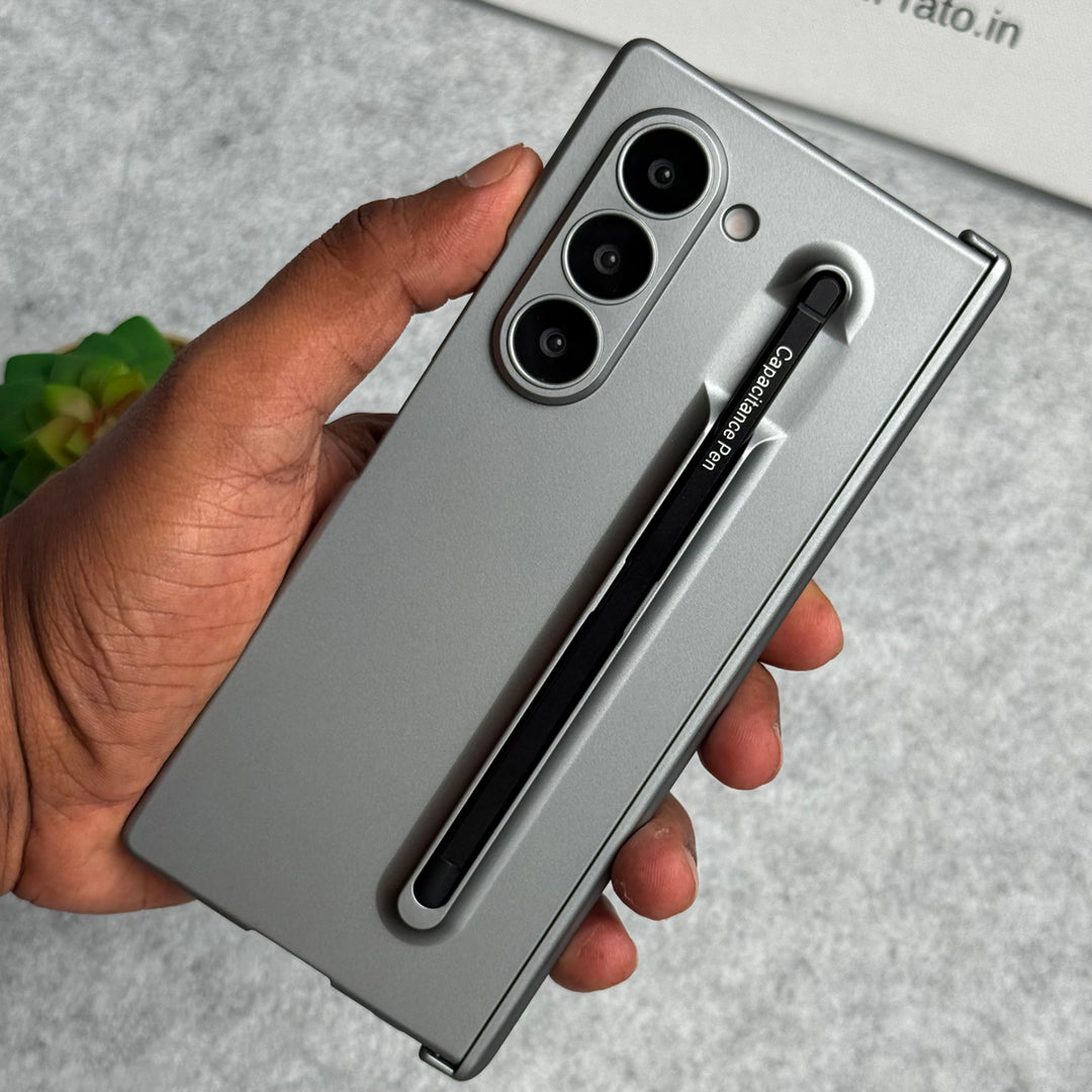 Samsung Galaxy Z Fold 6 Metal S-Pen front Glass Protection Hinge Case Folding Cover
