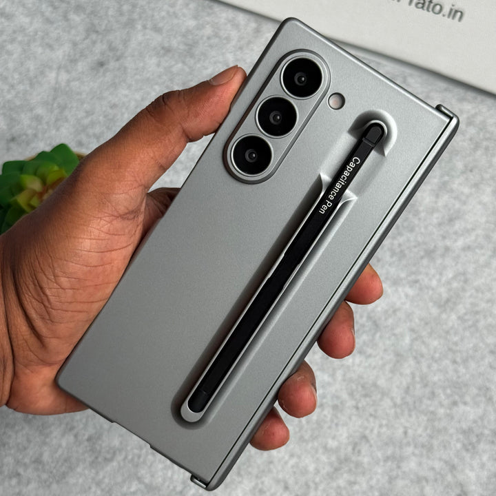 Samsung Galaxy Z Fold 6 Metal S-Pen front Glass Protection Hinge Case Folding Cover