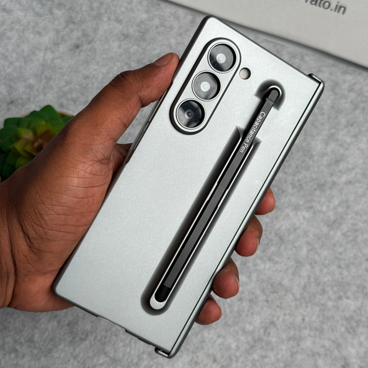 Samsung Galaxy Z Fold 6 Metal S-Pen front Glass Protection Hinge Case Folding Cover