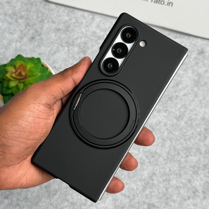 Samsung Galaxy Z Fold 6 Rotating Bracket Stand Front Glass Protection Case