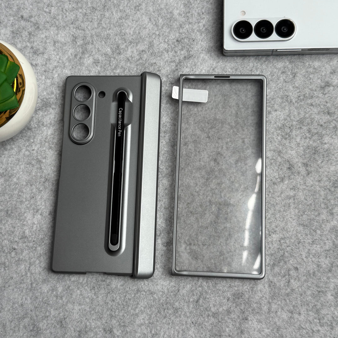 Samsung Galaxy Z Fold 6 Metal S-Pen front Glass Protection Hinge Case Folding Cover