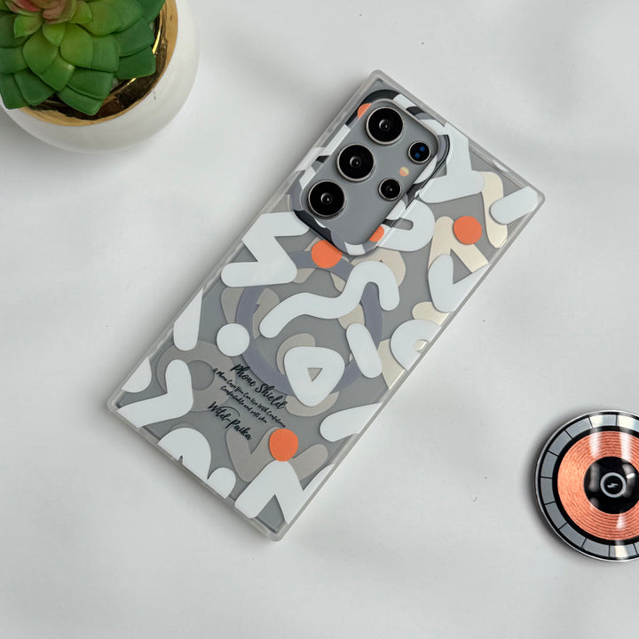 Samsung Galaxy S24 Ultra Geometric Graffiti Shockproof MagSafe Case Cover