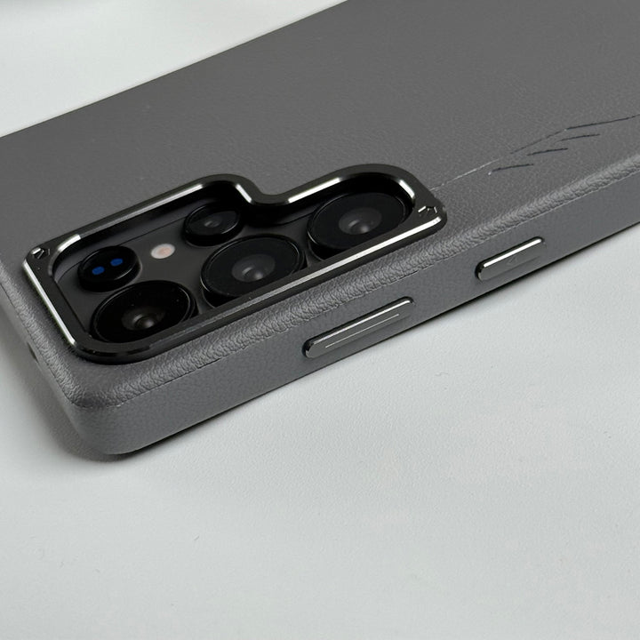 Samsung Galaxy S24 Ultra Leather Texture MagSafe PVC NUIU Case With Metal Camera Bump