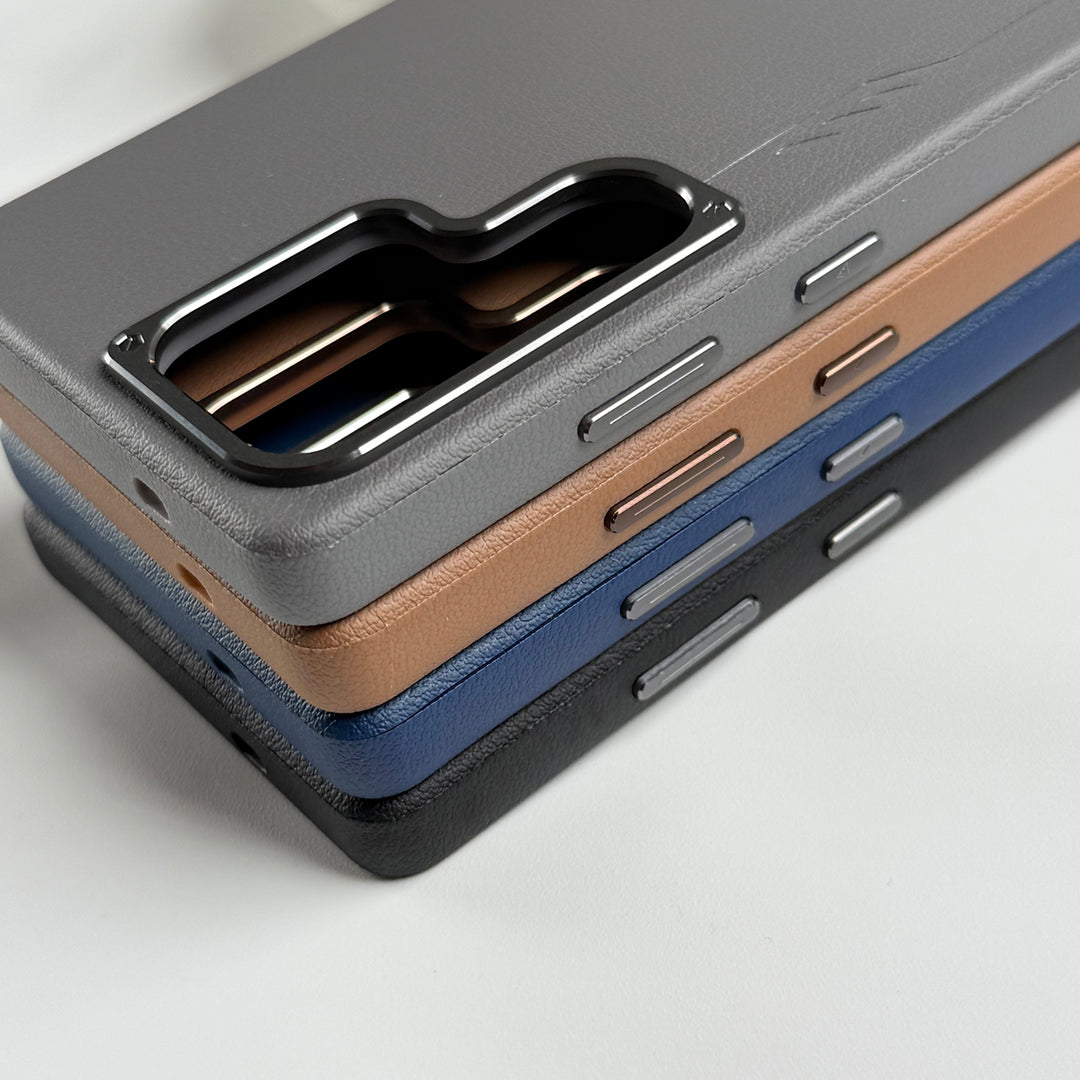 Samsung Galaxy S24 Ultra Leather Texture MagSafe PVC NUIU Case With Metal Camera Bump