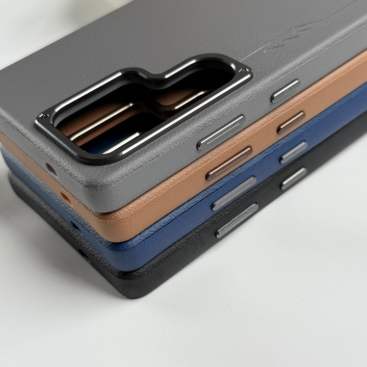 Samsung Galaxy S24 Ultra Leather Texture MagSafe PVC NUIU Case With Metal Camera Bump