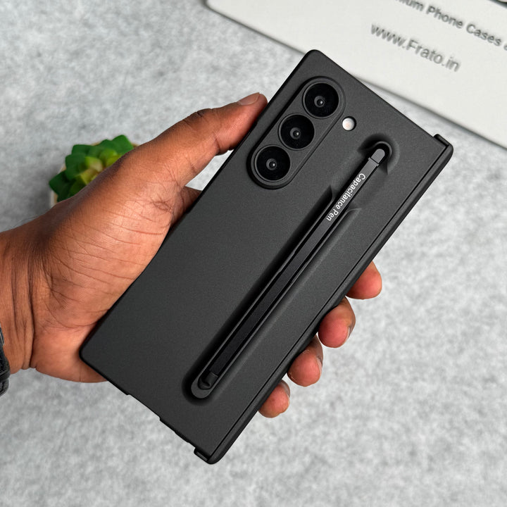 Samsung Galaxy Z Fold 6 Metal S-Pen front Glass Protection Hinge Case Folding Cover