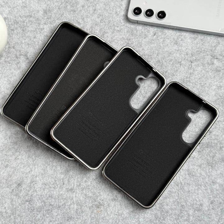 Samsung Galaxy Series PU Leather Side Chrome Case Cover