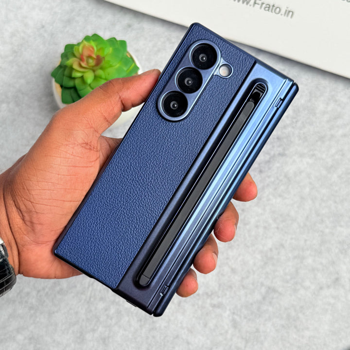 Samsung Galaxy Z Fold 6 Chrome Plating front Glass Protection Hinge Case Folding Cover