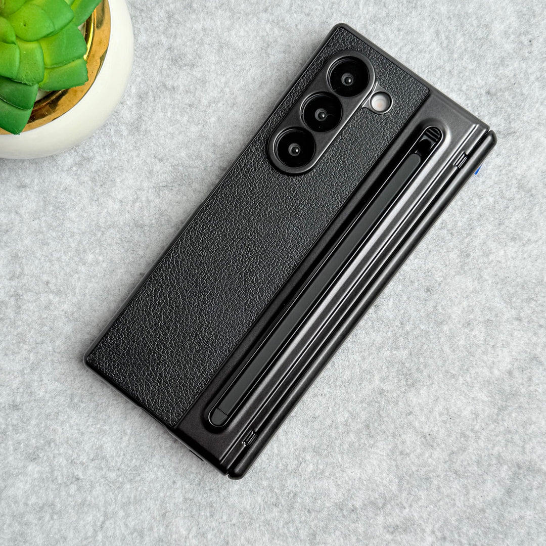 Samsung Galaxy Z Fold 6 Chrome Plating front Glass Protection Hinge Case Folding Cover