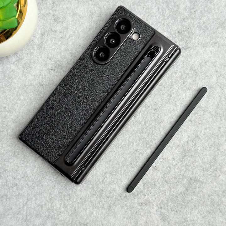 Samsung Galaxy Z Fold 6 Chrome Plating front Glass Protection Hinge Case Folding Cover