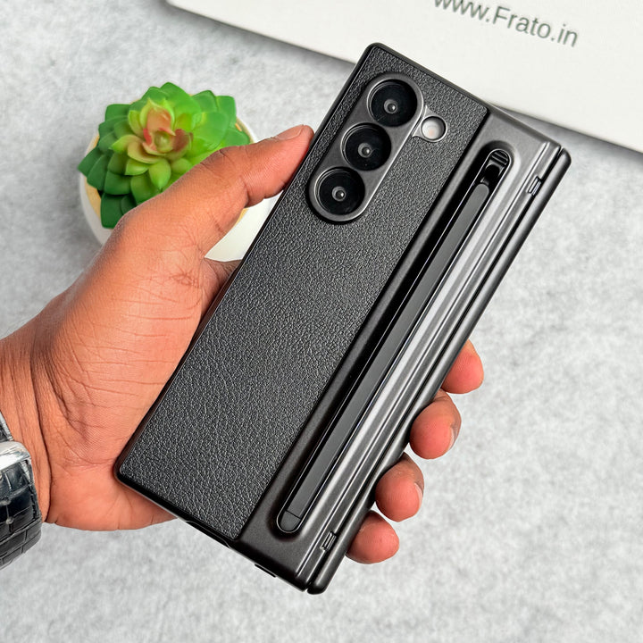 Samsung Galaxy Z Fold 6 Chrome Plating front Glass Protection Hinge Case Folding Cover