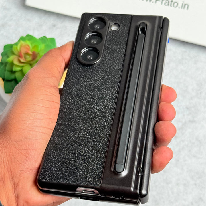 Samsung Galaxy Z Fold 6 Chrome Plating front Glass Protection Hinge Case Folding Cover