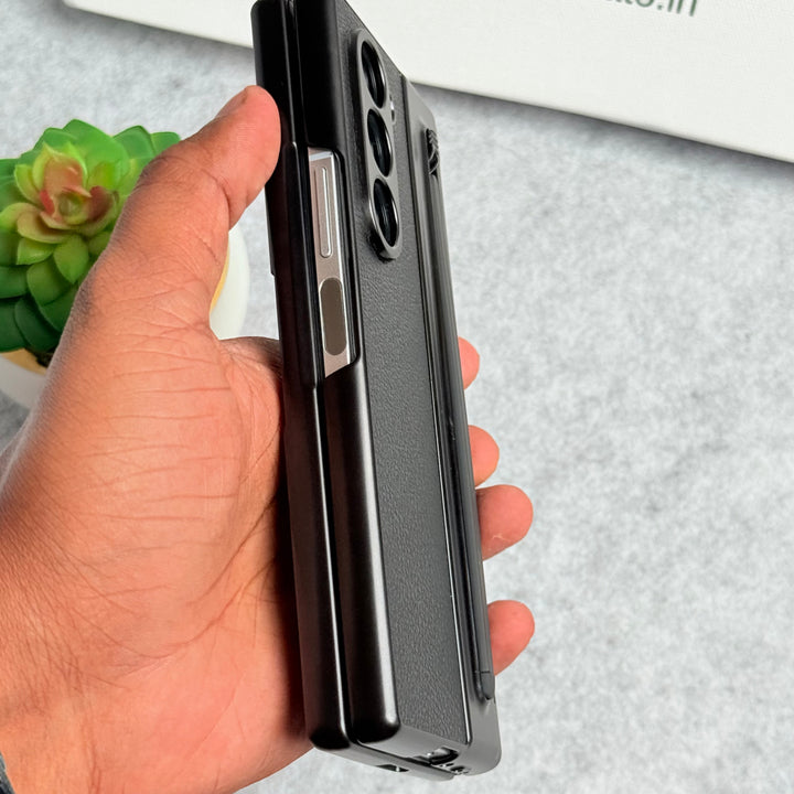 Samsung Galaxy Z Fold 6 Chrome Plating front Glass Protection Hinge Case Folding Cover