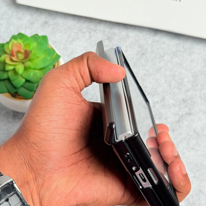 Samsung Galaxy Z Fold 6 Chrome Plating front Glass Protection Hinge Case Folding Cover