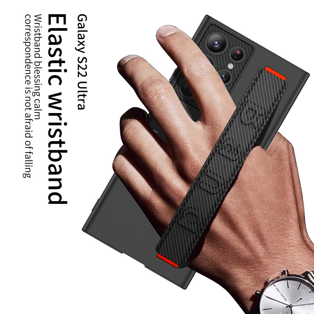 Samsung Galaxy S22 Ultra Kickstand Wristband Shockproof Case Cover