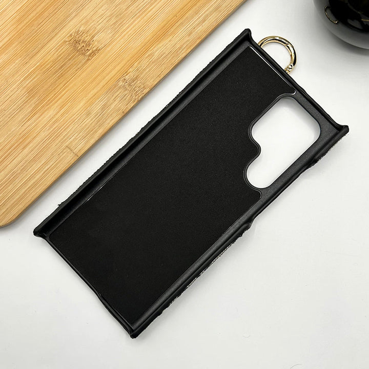 Samsung Galaxy S24 Ultra Luxury Brand CD Belt Pattern Case Cover (Black)