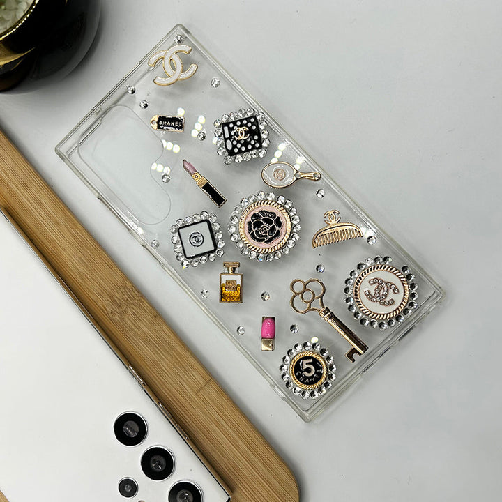 Samsung Galaxy S25 Ultra CC Make Up Diamond TPU Transparent Case Cover