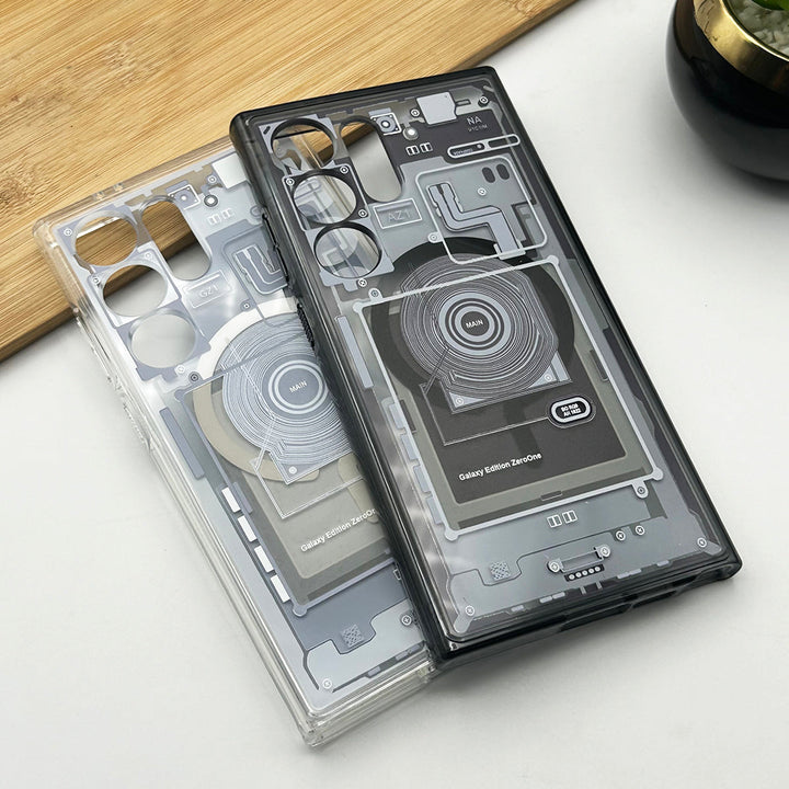 Samsung Galaxy S22 Ultra Circuit Board Design Magsafe Cover ( Black )