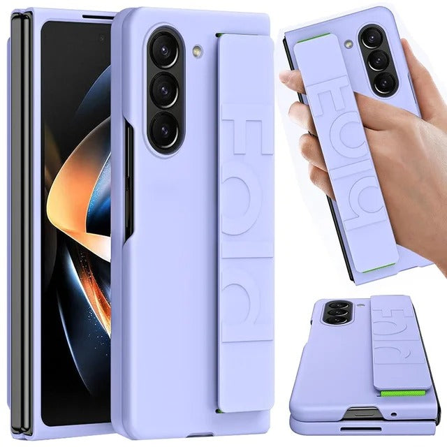 Samsung Galaxy Z Fold 6 Silk Hard Shell Strap Holder Case
