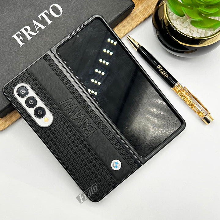 Samsung Galaxy Z Fold 4 BMW Logo Carbon Fiber Design Case Cover (Black)