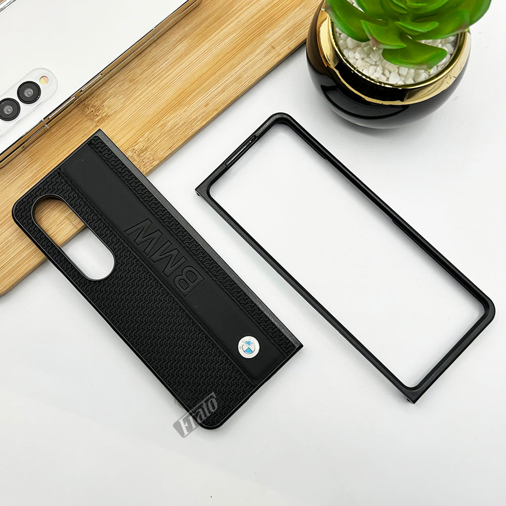 Samsung Galaxy Z Fold 4 BMW Logo Carbon Fiber Design Case Cover (Black)