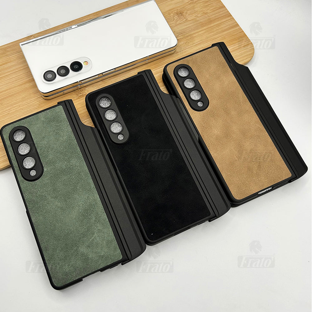 Samsung Galaxy Z Fold 4 Leather Case with Kickstand and Capacitive Pen Holder