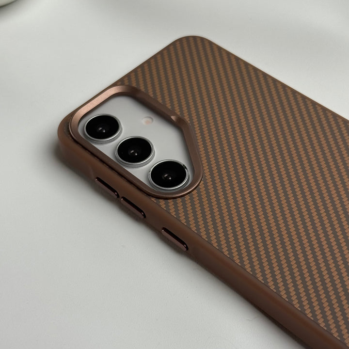 Samsung Galaxy S24 Carbon Fiber Design Metal camera Bump Case